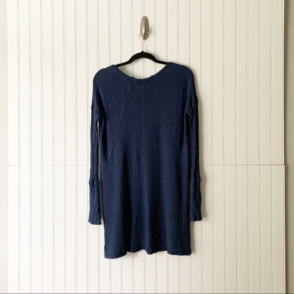 Free People Oversized Blue Thermal Tunic - Picture 5 of 5